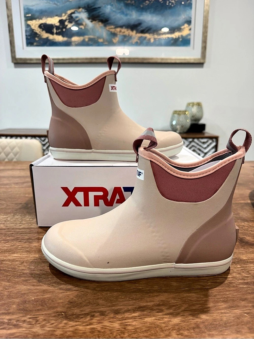 Xtratuf Ankle Deck Boot WP Pink/Beige- Size 8W/6.5M BNIB